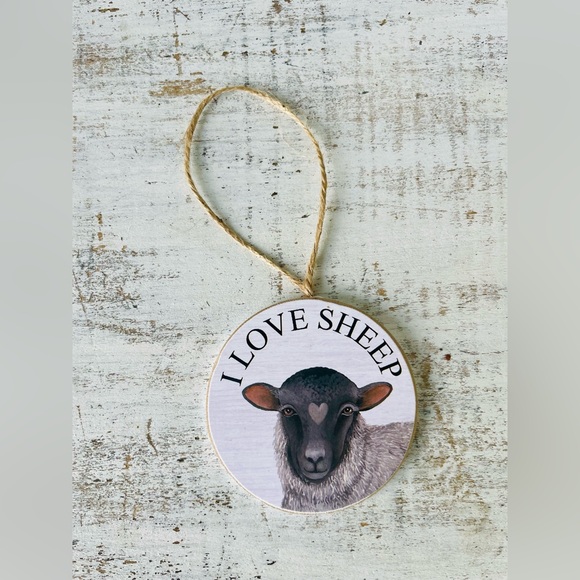 *I Love Farm Animal Round Ornament, Sheep - Picture 8 of 12